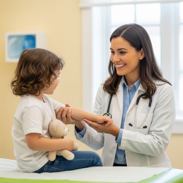 patient smiling at a doctor